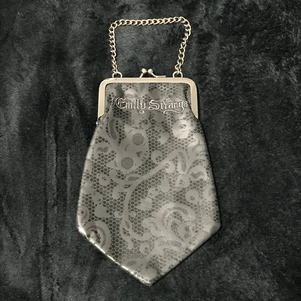 Emily the Strange Y2K Mall Goth Coin Purse Wallet Mini Clutch Bag Pouch Wristlet